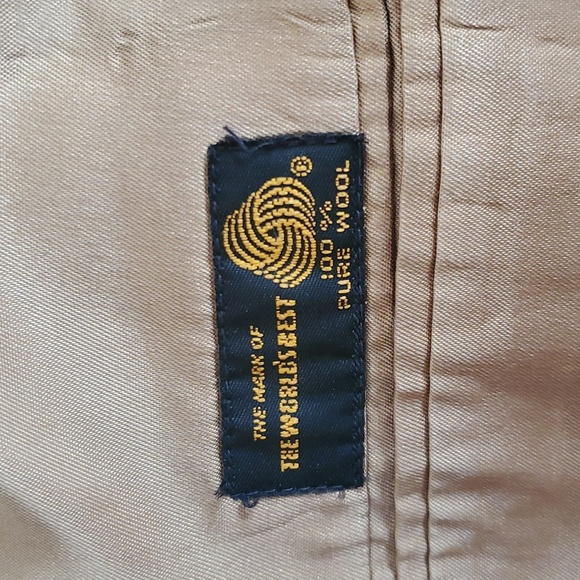 Men's Brown Herringbone Tweed Blazer John Weitz by Palm Beach - Big & Tall - Picture 4 of 8